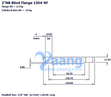 20180406084510 14190 - ANSI B16.5 304L Blind Flange RF 2 Inch 150#